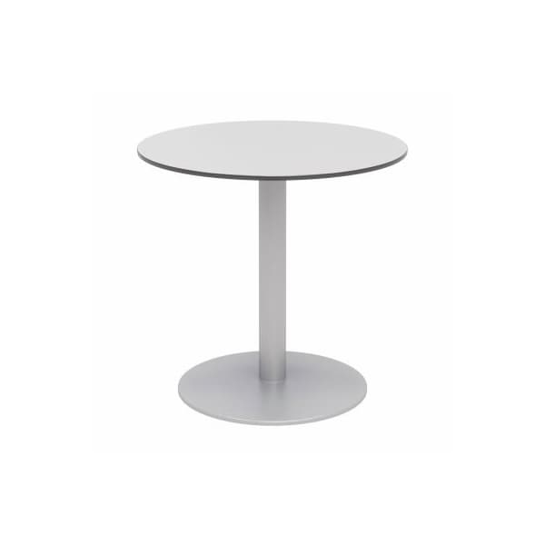 Kfi 30" Round Outdoor Cafe Table - Fashion Gray Phenolic Top - Silver Aluminum Frame - Ivy Series OLTP30RD-B2200SL-D381 - main